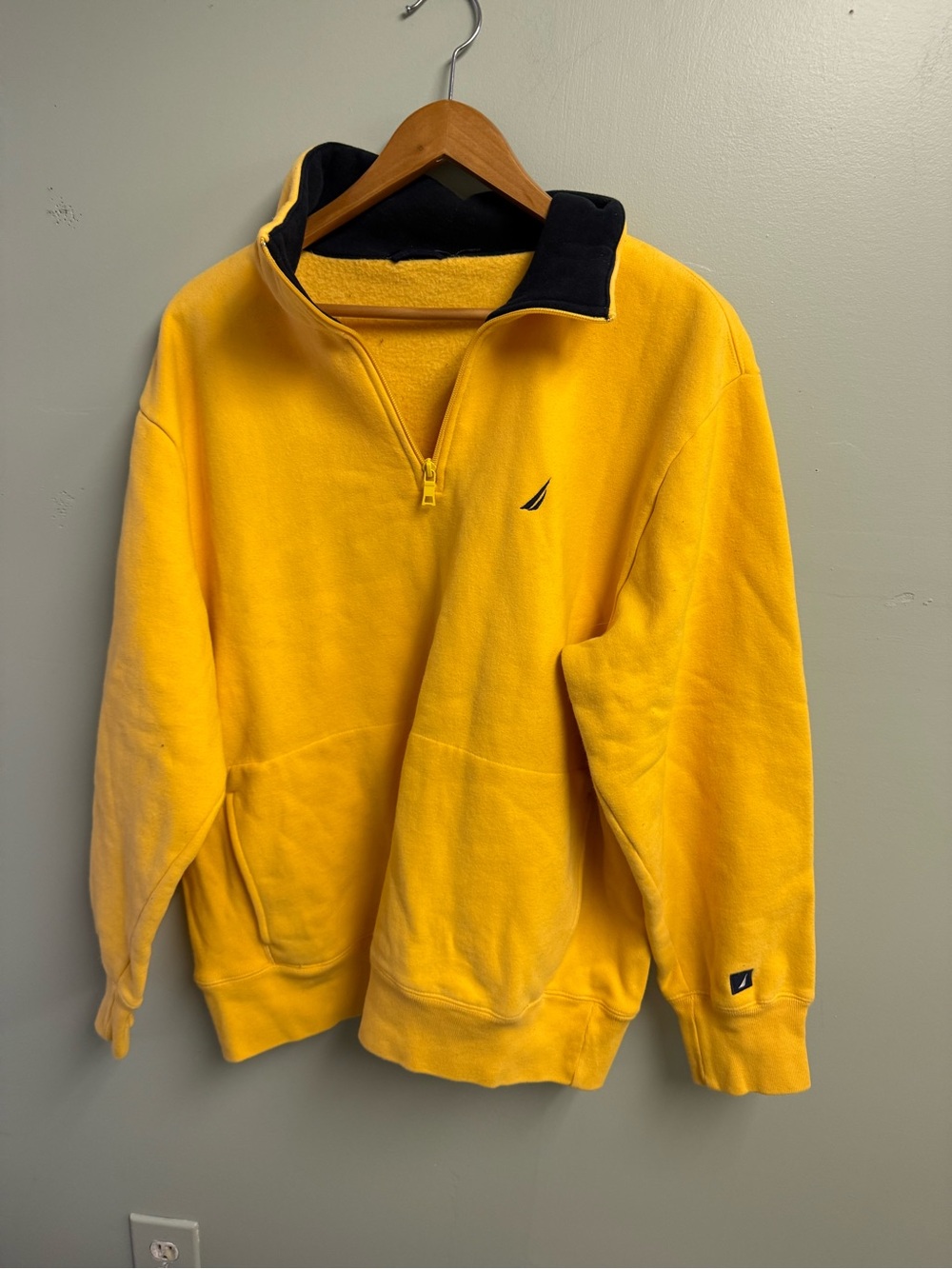 Nautica Bright Yellow Half-Zip Fleece with Black Collar